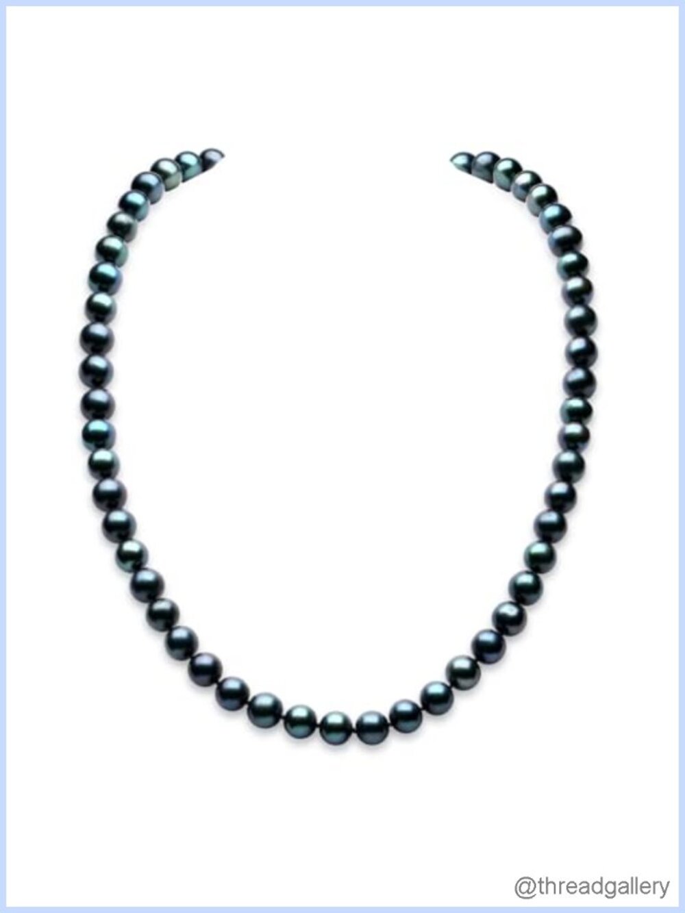 Tahitian Black Pearl Necklace Round 9-10MM 925 Silver Lobster Clasp 18+2"